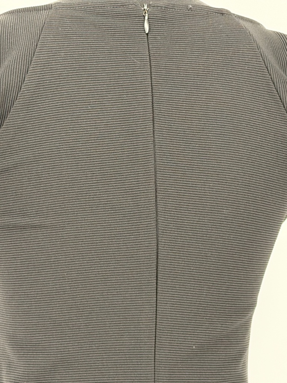 GUESS Black Ribbed Knit Bodycon Dress | Flutter Sleeve V-Neck Small - Picture 8 of 11